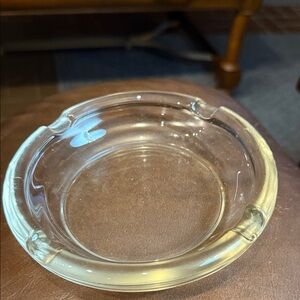 Ashtray Cigar Groves Clear Glass Vintage 6 Inches Round Mid 20th Century